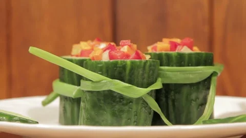 Healthy snack of fresh vegetables. Stock Footage 72659557