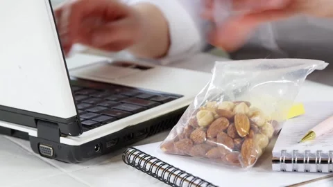 Healthy snack with nuts Stock Footage 170561063