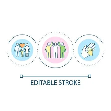 Healthy supportive relationship loop concept icon Stock Illustration