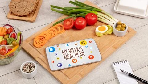 Healthy Tablet Pc compostion concept 스톡 사진