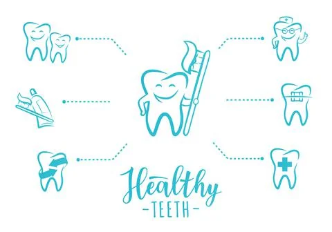 Healthy teeth 库存插图