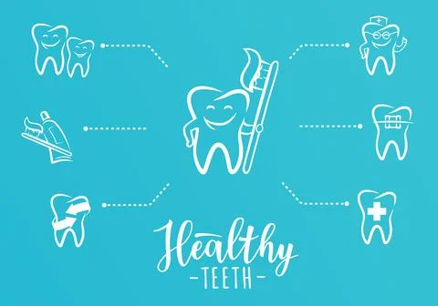 Healthy teeth 库存插图