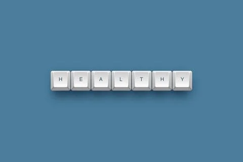 Healthy text on a 3d keyboard button with shadow concept series Иллюстрация