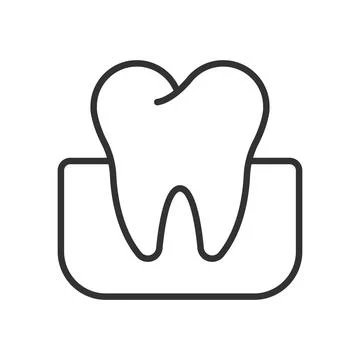 Healthy tooth base support, icon in line design. healthy, tooth, base, support Stock-Illustration