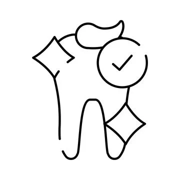Healthy tooth concept with checkmark and sparkle Stock Illustration