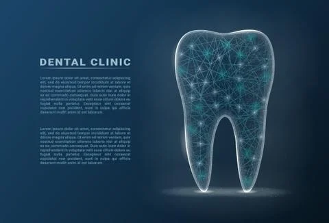 Healthy Tooth With Glowing Effect, Teeth Whitening Concept Isolated On A Stock Illustration
