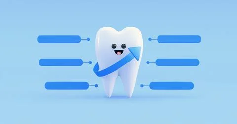 Healthy tooth growth and progress 3d render Stock Illustration