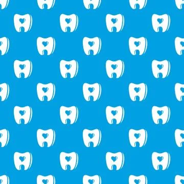 Healthy tooth pattern vector seamless blue Stock Illustration