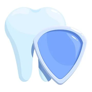 Healthy tooth protected by a shiny shield promoting dental hygiene Stock Illustration