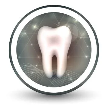 Healthy tooth round shape icon Stock Illustration