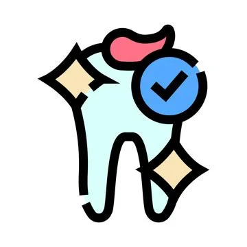 Healthy tooth with toothpaste and checkmark icon Stock Illustration