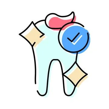Healthy tooth with toothpaste and positive checkmark Stock Illustration