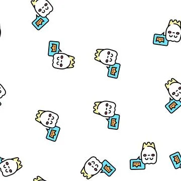 Healthy tooth vector seamless pattern Illustrazione stock