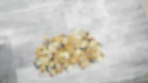 Healthy type of nuts and sweet on wooden background Stock Footage 83754271