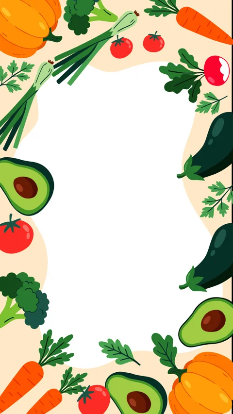 Healthy Vegetable Food Background Motion Graphic  Fresh Vegetarian Frame Ani 库存影片 345024580