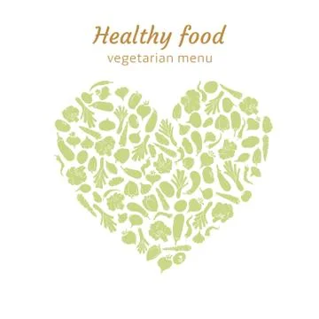 Healthy vegetable heart vector isolated Stock Illustration