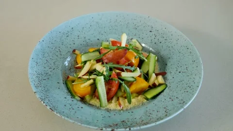 Healthy vegetable salad Stock Footage 159515464