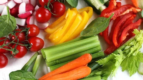 Healthy vegetable snacks  Stock Footage 96809695