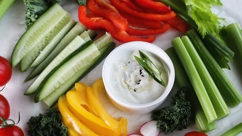 Healthy vegetable snacks	 Stock Footage 117426969