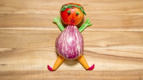 Healthy Vegetables Dance, Stop Motion Animation, 4K Stock Footage 95452161