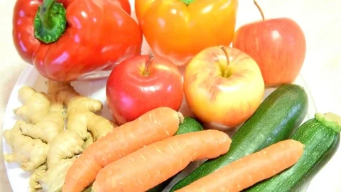 Healthy vegetables mix Stock Footage 74050600