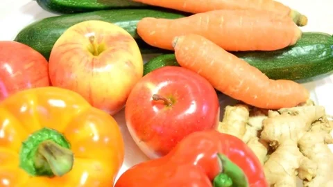 Healthy vegetables mix Stock Footage 74050614