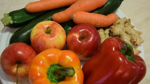 Healthy vegetables mix Stock Footage 74050656