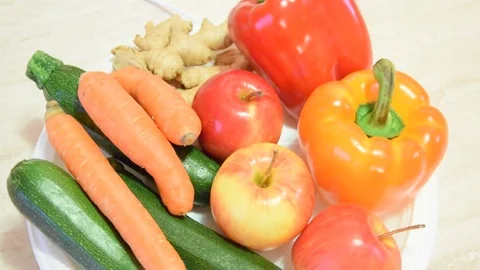 Healthy vegetables mix Stock Footage 74050757
