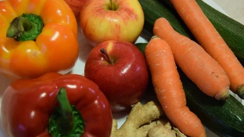 Healthy vegetables mix Stock Footage 74050850
