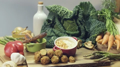 Healthy, vegetarian snacks Stock Footage 125819927