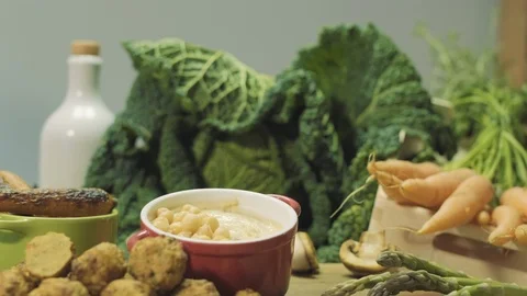 Healthy, vegetarian snacks Stock Footage 125819971
