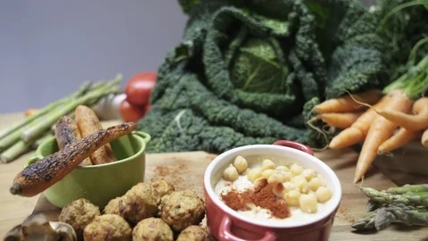 Healthy, vegetarian snacks Stock Footage 125823155