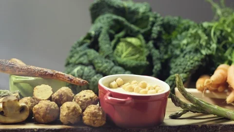 Healthy, vegetarian snacks Stock Footage 125825356