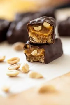 Healthy version of chocolate bars Stock Photos