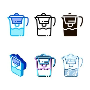 Healthy water home filter vector thin clean line icon Ilustração Stock