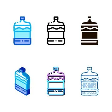 Healthy water modern bottle vector sign thin line icon Stock Illustration