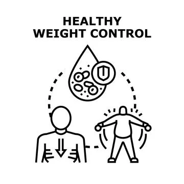 Healthy weight control balancing diet and exercise Stock Illustration