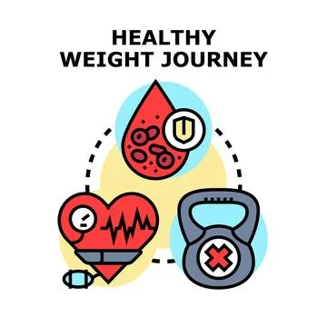 Healthy weight journey concept vector illustration Ilustración de archivo