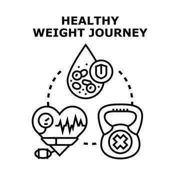 Healthy weight journey concept vector illustration Ilustración de archivo
