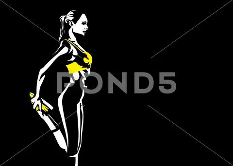 Healthy woman prepare for exercise Stock Illustration