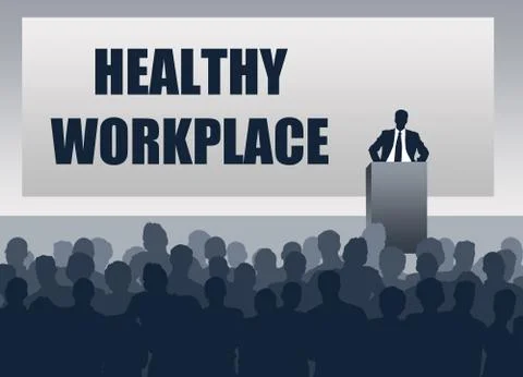 Healthy workplace presentation Stock Illustration