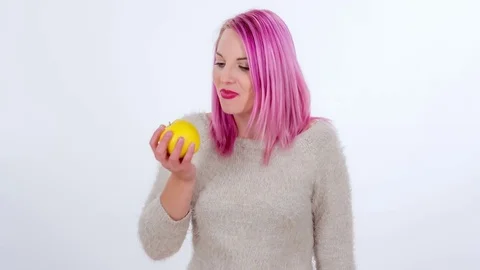 Healthy yellow apple Stock Footage 83724521