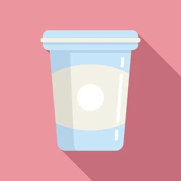 Healthy yoghurt icon flat vector. Probiotic bacteria イラスト素材