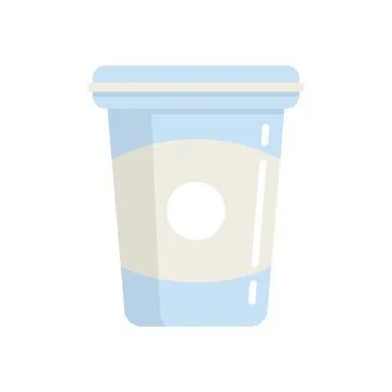 Healthy yoghurt icon flat vector. Probiotic bacteria Stock Illustration