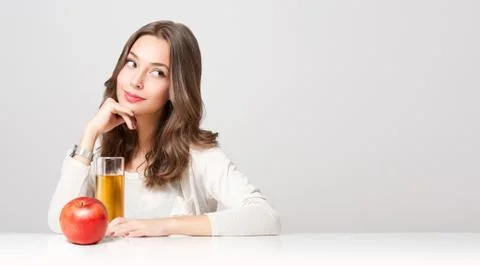 Healthy young brunette beauty. Stock Photos