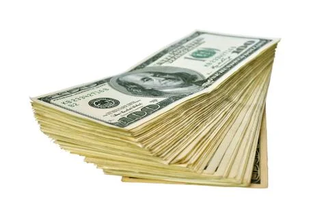 Heap of 100 dollar banknotes Stock Photos