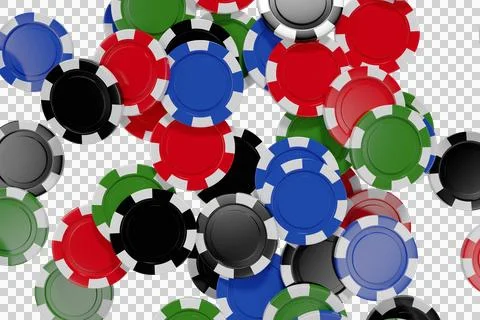 Heap of 3D gambling chips Illustration