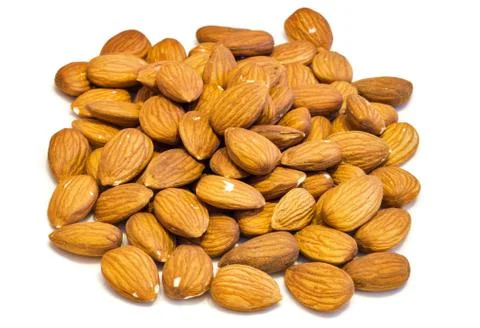 Heap of almonds . Stock Photos