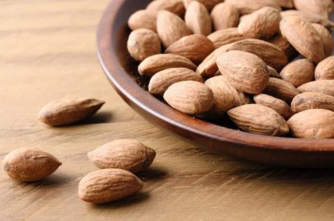 Heap of almonds Stock Photos