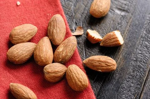 Heap of almonds Stock Photos